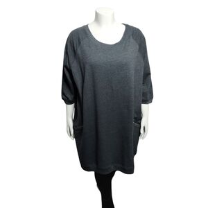 Ellos Women's Oversized Lagenlook French Terry Top Size 1X Athleisure Loungewear